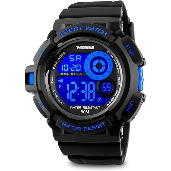 Mens Sport Running Watch, Digital Electronic 50M Waterproof Military Army Sports - Picture 1 of 6